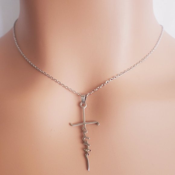 Faith Silver Necklace - Picture 1 of 1